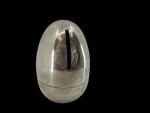 VTG 1950s Metal Egg Coin Bank – Chrome Finish | Mid-Century Savings Bank –No Key - Picture 1 of 8