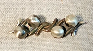 Vintage Mexico Sterling Silver Brooch Ball and Wind Swept - Picture 1 of 2