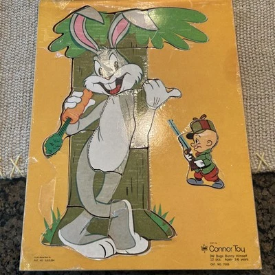 Rompecabezas de madera vintage 1971 Bugs Bunny Looney Tunes Connor juguete gato. Nº 7305 Foto 1 de 4