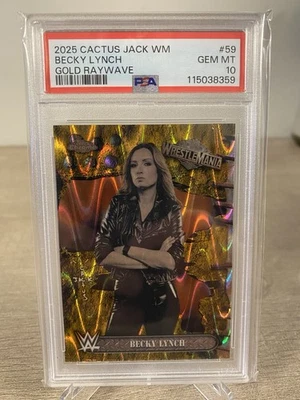 2025 Topps Chrome Cactus Jack Wrestlemania Becky Lynch Gold /50 PSA 10 #59 - Image 1 of 3