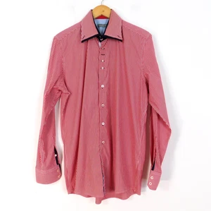 LA Man rot weiß gestreiftes Hemd Größe L Made in Italy - Bild 1 von 5