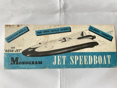 Vintage Monogram Jet Speedboat "The Aqua-Jet" model kit B6 unbuilt - Image 1 of 4