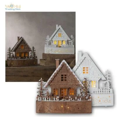 Weihnachtshaus Holzhaus LED beleuchtet Haus-Weihnachtsdeko Weihnachten mit Timer - Bild 1 von 4