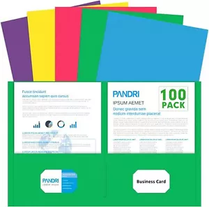 Two Pocket Folders, 100 Pack 2 Pocket Folders, Letter Size Paper File Folder ... - Picture 1 of 3