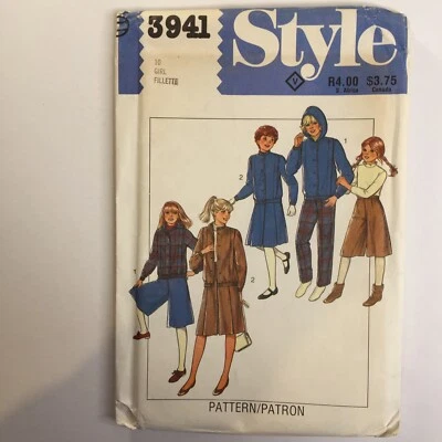 Style 3941 Hooded Sports Jacket Skirt Culottes Trousers Girls  New Uncut Pattern - Image 1 of 4