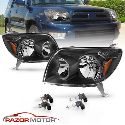 Faros faros para Toyota 4 Runner 2003 2004 2005 negro estilo OE de fábrica Foto 1 de 4