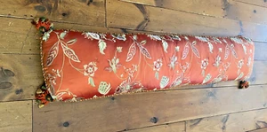 Antique Silk Embroidered Floral Asian Chinese Lumbar Decorative Throw Pillow - Picture 1 of 24