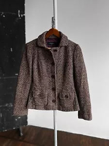Weekend Max Mara Womens Premium Tweed Wool Rich Blend Collared Short Coat Jacket - Picture 1 of 7