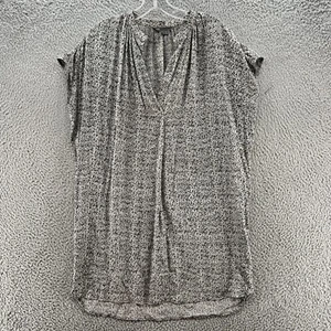Vince Dress Womens Small Silk Black Whit V-Neck Silk Sleeveless Tunic * - Picture 1 of 9