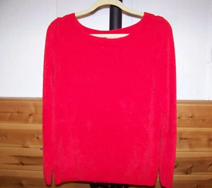 WOMENS RED LONG SLEEVE SWEATER by C.B.COLLECTIONS (SIZE MEDIUM or LARGE?) - Picture 1 of 4