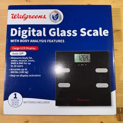 Walgreens Báscula de Vidrio Digital Análisis de Cuerpo Características Pantalla LCD Grande Nuevo Foto 1 de 4