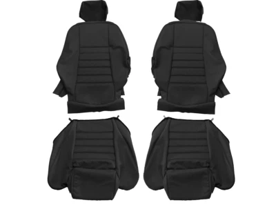 Fits: Alfa Romeo Spider 1971-94 Style 2 BLACK Leather Seat Covers - Image 1 of 3