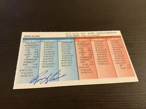 STRAT-O-MATIC Card Signed Debut 1952 Ron Kline 1964 Senators - Picture 1 of 2