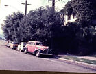 Photo diapositive vintage 1976 années 1930 tige à rat palmiers bord de route junkers derrière elle