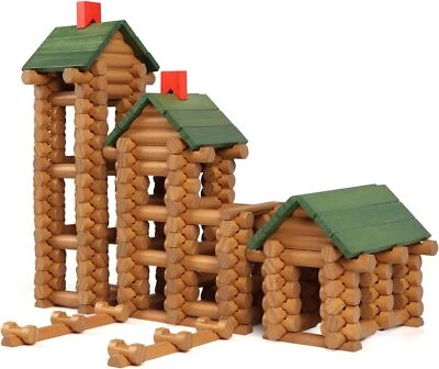 Wondertoys 328 Pcs Wooden Logs Set Ages 3+, Classic Building Log Toys for Kids - Image 1 of 4