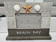 Beach Day, Picture Wood Frame, Sea Shells,  Star Fish, Vacation Family Picture