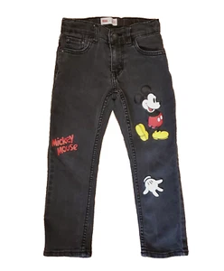 Levis X Disney Mickey Mouse Black Denim Jeans Kids 5 R Boys Girls Youth Unisex - Picture 1 of 18