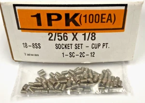 New 2/56 x 1/8" Socket Set Cup-Point, 18-8 Stainless Steel (100ea) - Picture 1 of 3