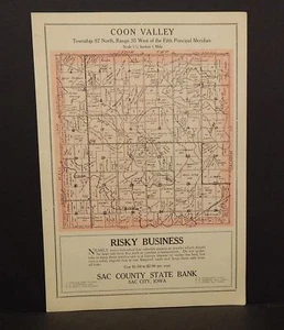 Iowa Sac County Map Wheeler Township 1924 W10#80 - Picture 1 of 2