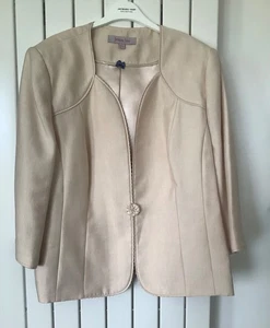 Jacques Vert Size 24 Cream Beaded Detail Jacket Wedding/Occasion - Picture 1 of 4