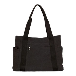 YHSHYZH Black Tote Bags for Women Canvas Work Bags Medium Beach Bag with Zipp... - Picture 1 of 9