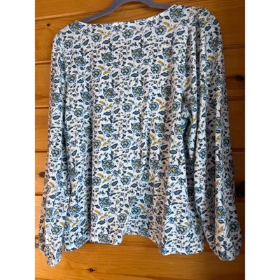 Blusa Campesina Reunida Floral Cuello Cuadrado Marca Lucky Manga Larga Para Mujer M Foto 1 de 4