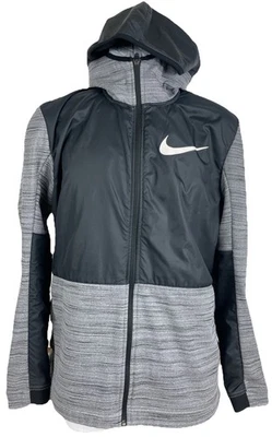 Chaqueta Nike Hombre Gris Medio Negro Baloncesto Invierno Performance Tech Sudadera con Capucha Foto 1 de 4