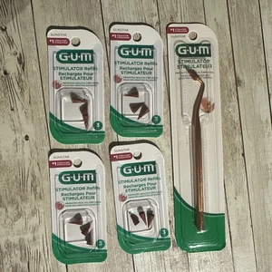 GUM Stimulator – Angled Handle with 1 Rubber Tip + 4 Packs of Refills (12 Tips) - Picture 1 of 9