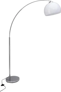 Lampada Vessa Bow Lampada Da Terra 1.7M Cromo/Bianco | 1X A60, E27, 60W, Adatto - Foto 1 di 11