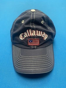 Vintage Callaway Golf Hat Adjustable Blue Red Logo Spelled Out American Flag - Picture 1 of 3