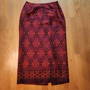Jones New York Women's 100% Silk Straight Skirt Lined Abstract Tribal Size 12 - Picture 1 of 8