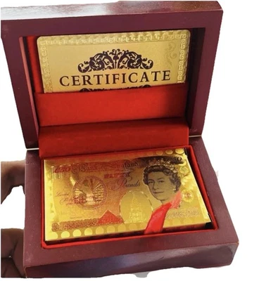 Best quality Gold Plated Playing Cards Full Poker Deck  Pure Wooden Gift BOX UK - Image 1 of 4