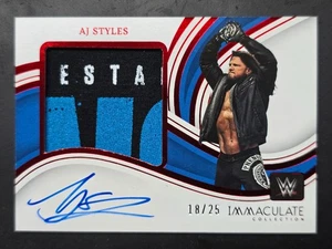 🔥 2023 IMMACULATE COLLECTION WWE AJ STYLES PREMIUM MEMORABILIA AUTO RED /25 🔥 - Picture 1 of 6