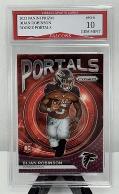 2023 Panini Prizm Bijan Robinson Falcons Rookie Portals Insert Gem Mint 10! - Image 1 of 2