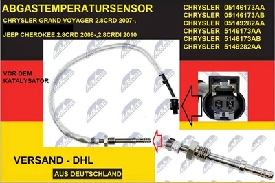 SENSOR DE TEMPERATURA DE ESCAPE CHRYSLER GRAND VOYAGER 2.8CRD 2007- JEEP CHEROKEE 2.8CRD - Imagen 1 de 3