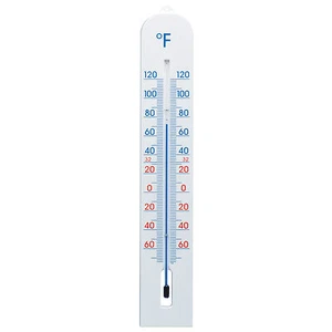 Wall Thermometer Fahrenheit Scale White Plastic 16 inch tall - Picture 1 of 2