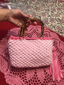 T Shirt Bag, trapillo de mano, lujo,pink Color, HANDMADE. United States - Picture 1 of 2