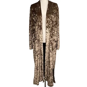 Cárdigan Panache Apparel Plumero Mujer XL Dorado Terciopelo Aplastado Abierto Boho Chic - Imagen 1 de 14