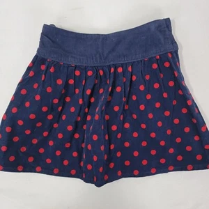 Gymboree Girl's Skirt Blue Corduroy Red Polka Dots Size 5 Zipper at Side - Picture 1 of 4