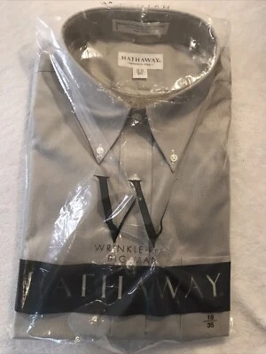 NWT Hathaway Wrinkle Free Button Up Dress Shirt Big SZ 18 - Image 1 of 4