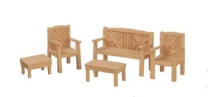 Puppenhaus Garten Patio Möbelset Suite 1:24 Halb Zoll Waage - Picture 1 of 8