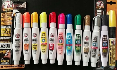 Super Met-Al Industrial Use Paint Markers, Select: Metal or Fiber Tip & Color - Image 1 of 3