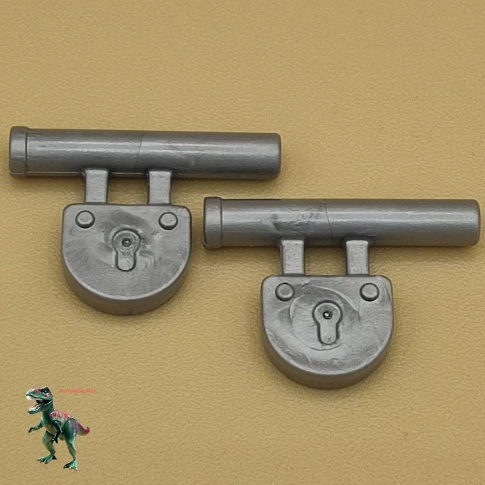 X2 Playmobil serrure-serrure-porte-cadenas-prison-château-commissaire-donjon - Photo 1/1