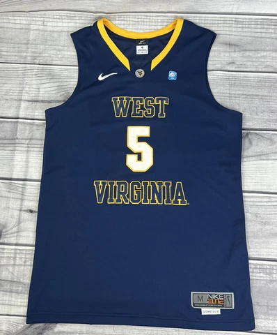 Nike Elite WVU West Virginia Mountaineers  (Length +2) Basketball Jersey #5 Med Cover