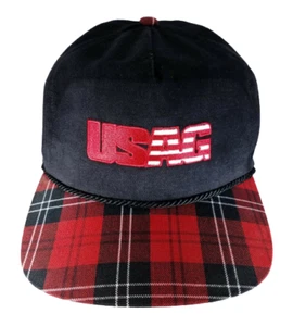 USAG Red Plaid Bill Snapback Hat Made in USA Gymnastics? - Imagen 1 de 11