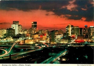 Postal del horizonte nocturno de Atlanta Georgia - Imagen 1 de 2