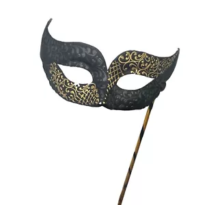 ERMES FERRARI - venetian masquerade hand held mask - made in venice - HTF - Picture 1 of 12