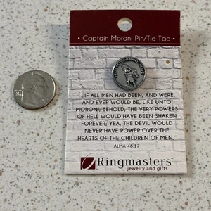 NEW Captain Moroni Mormon LDS Antique Silver Tone Tie Tac Lapel Pin - Picture 1 of 3