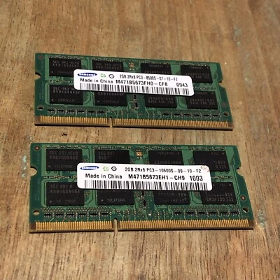 SAMSUNG 4GB Kit (2x2 GB) 2Rx8 DDR3 PC3-8500S-07-10-F2 RAM MEMORY - Image 1 of 3