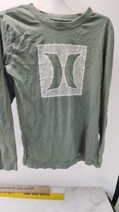 Kids Shirt Hurley Medium Long Sleeve Graphic Green D27 - Picture 1 of 3